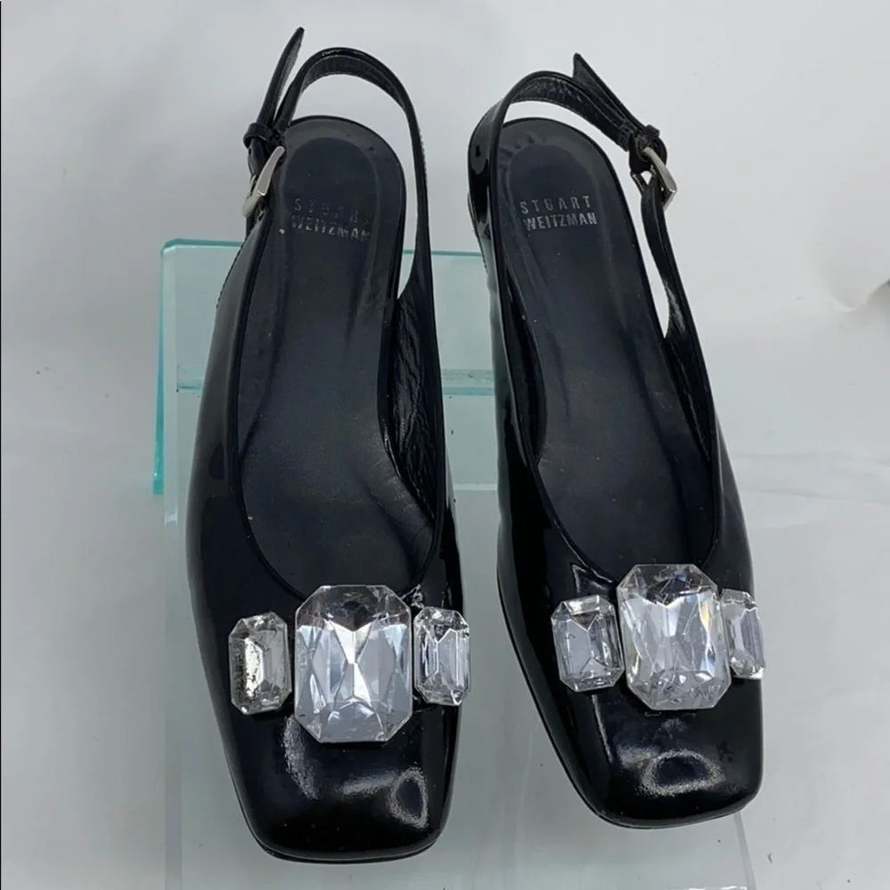Stuart Weitzman Sz 6.5 Black Patent Leather Shoes - Picture 2 of 9